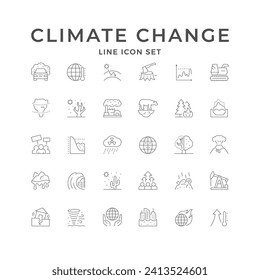 Establecer iconos de línea del cambio climático