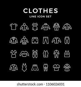 Set line icons of clothes