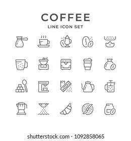 Set line icons of coffee