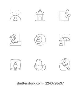 Set line icons of comfort zone