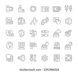 Set of line icons of computer science for modern concepts, web and apps.