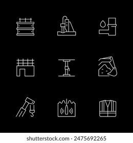 Set line icons of construction