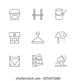 Set line icons of construction isolated on white