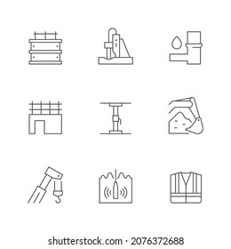 Set line icons of construction isolated on white