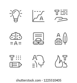 Set line icons of copywriting