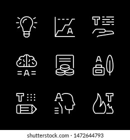 Set line icons of copywriting