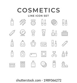 Set line icons of cosmetics