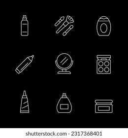 Set line icons of cosmetics