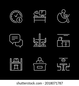 Set line icons of co-working