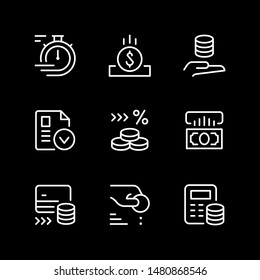 Set line icons of credit