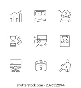 Set line icons of credit