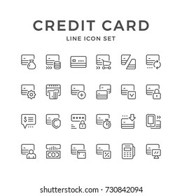 Set line icons of credit card