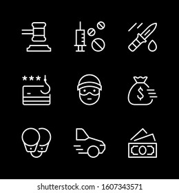 Set line icons of criminal