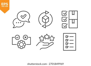 Set of line icons Customers Service. Outline icons collection stock illustration stock illustration