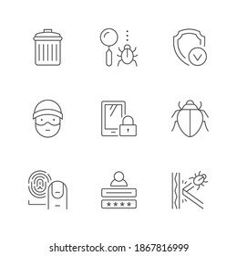 Establecer iconos de línea de ciberseguridad