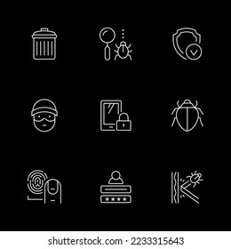 Establecer iconos de línea de ciberseguridad