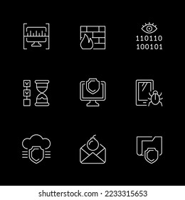 Set line icons of cyber security