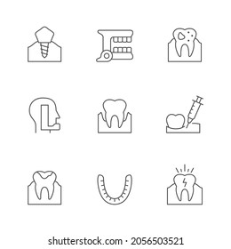 Set line icons of dentistry