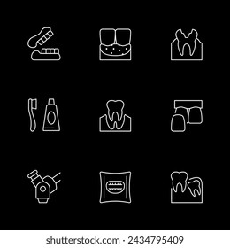 Set line icons of dentistry