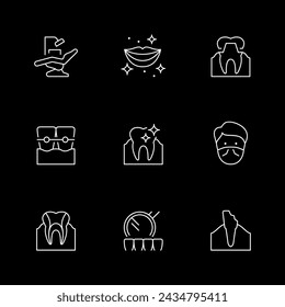 Set line icons of dentistry