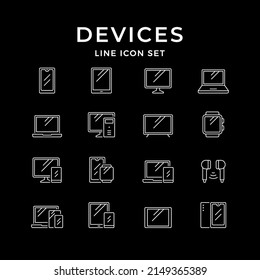 Establecer iconos de línea de dispositivos y gadgets