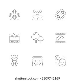 Set line icons of diaper