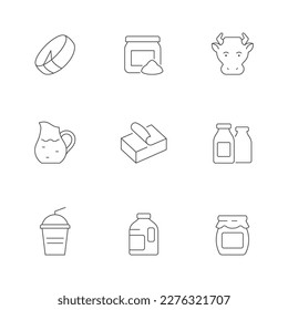 Set line icons of diary product