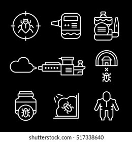 Set line icons of disinfestation