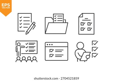 Conjunto de ícones de linha para Lista de Tarefas. Ícones de estrutura de tópicos coleção ilustração de estoque ilustração de estoque