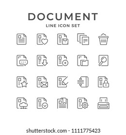 Set line icons of document