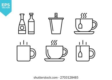 Set von Linien-Icons Getränke. Stockgrafik der Kollektion von Gliederungssymbolen