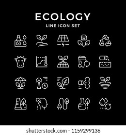 Set line icons of ecology