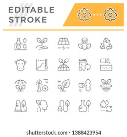 Set line icons of ecology