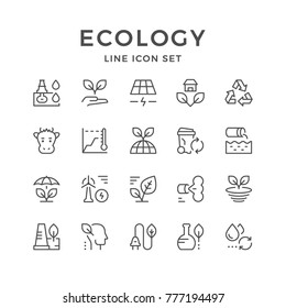 Set line icons of ecology