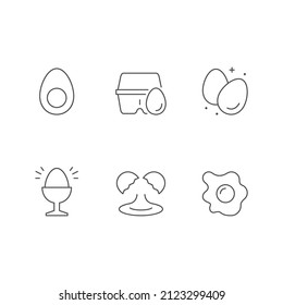 Set line icons of egg