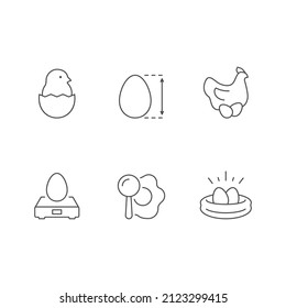 Set line icons of egg