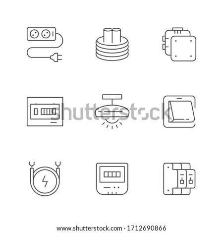 Set line icons of electricity