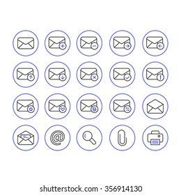 Set of line icons for e-mail