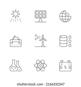 Set line icons of energy