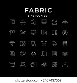 Set line icons of fabric