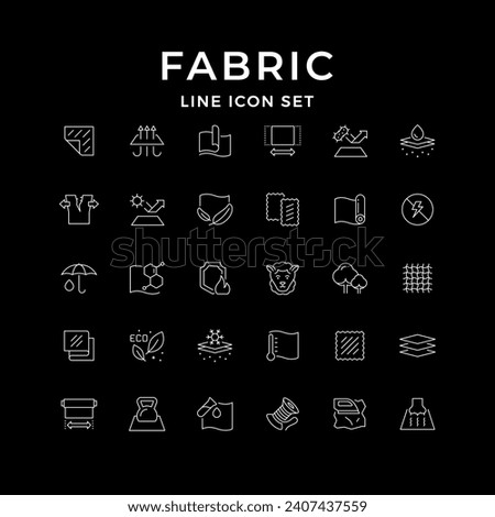 Set line icons of fabric
