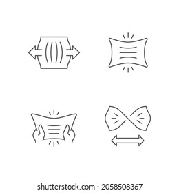 Set line icons of fabric stretching