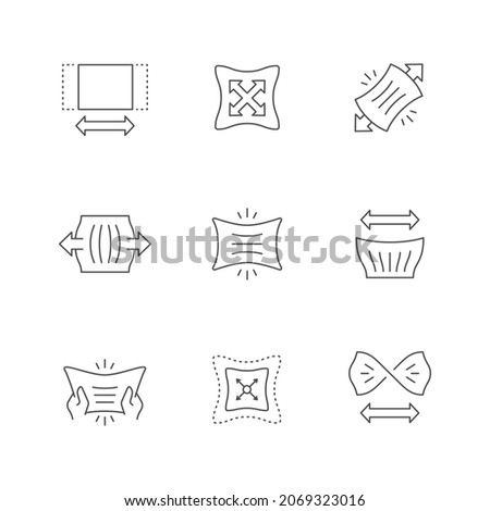 Set line icons of fabric stretching