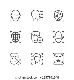 Set line icons of face ID