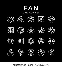Set line icons of fan