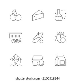 Set line icons of farming