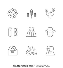 Set line icons of farming