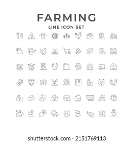 Set line icons of farming