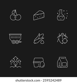 Set line icons of farming