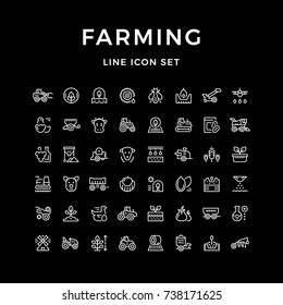 Set line icons of farming and agriculture